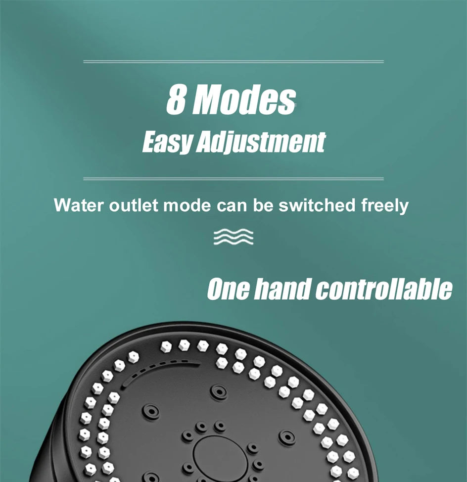 VILOYI 8 Modes Adjustable Shower Head High-pressure Water Saving