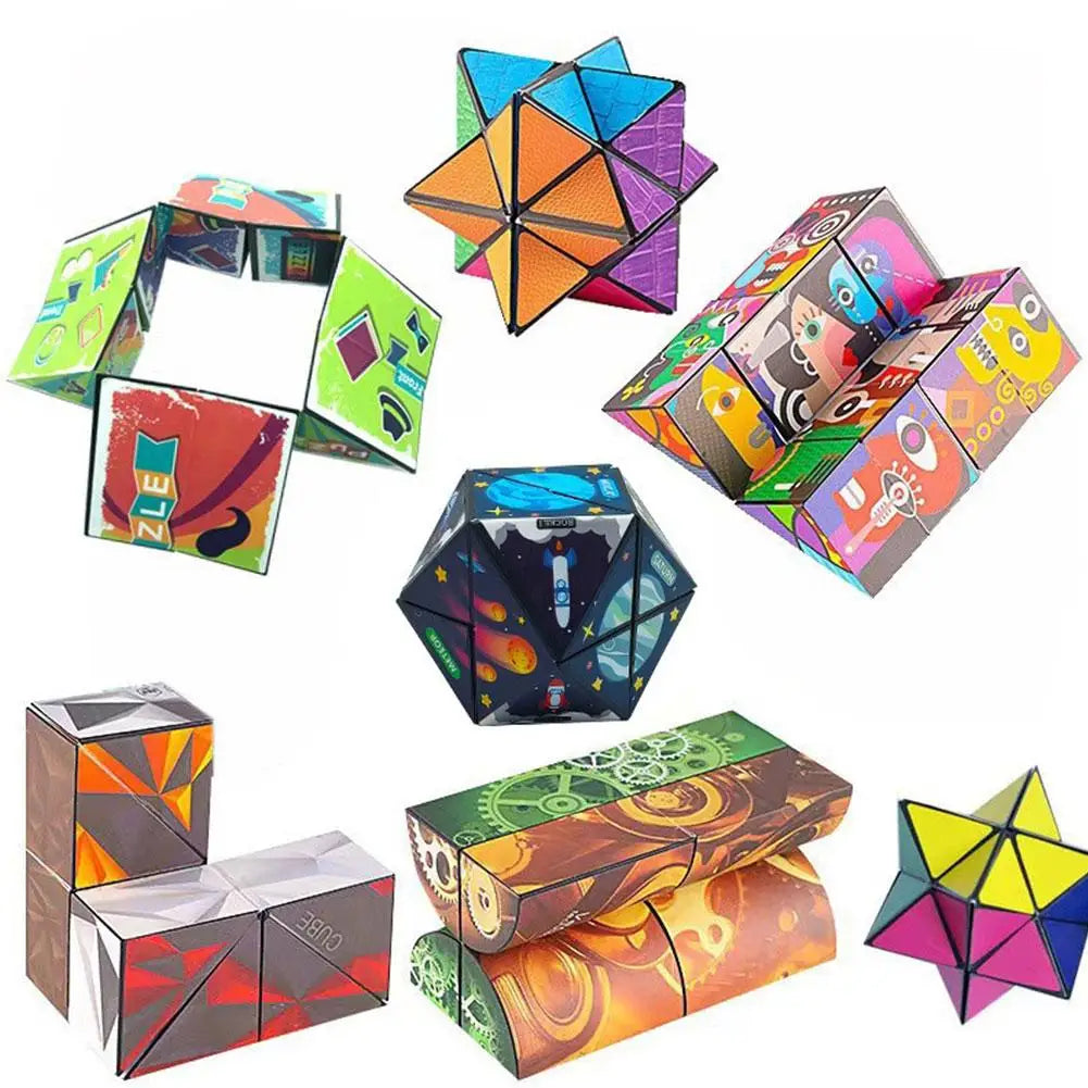 Versatile Magic Cube Anti Stress Fidget Toys 
For Kids Geometric 3d Infinite Puzzle 
Cube Grownups's Antistress Toy W4i9