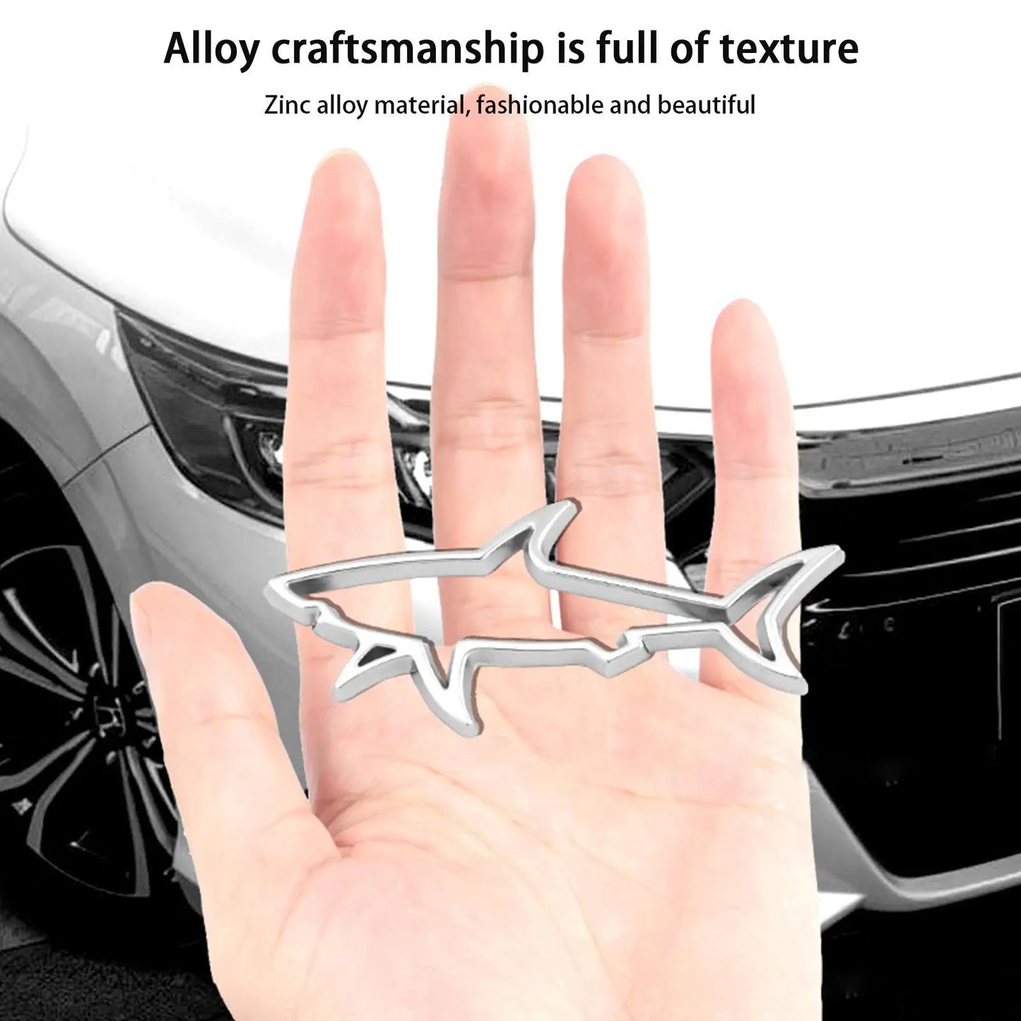 3D Metal Car Styling Sticker Hollow Fish