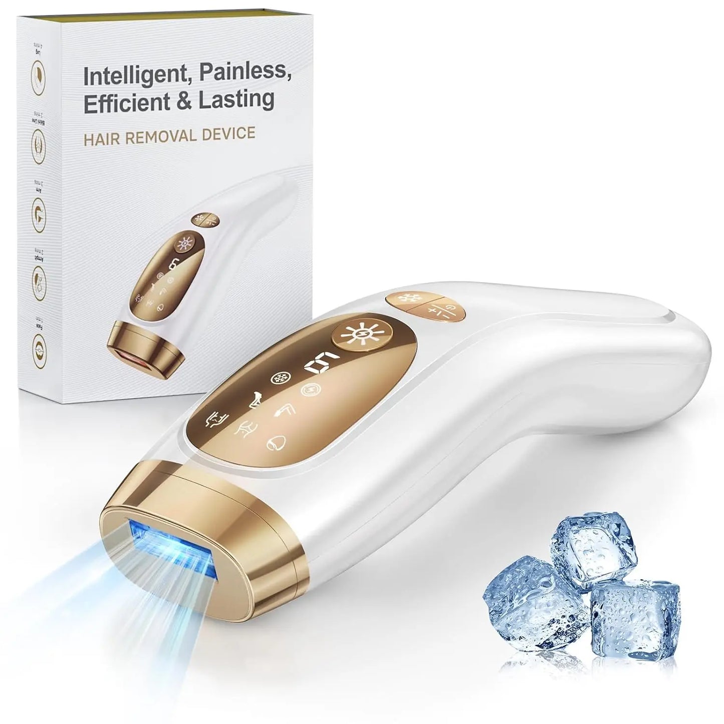 IPL Hair Removal Unlimited Flashes Laser Ice-Cooling Painless Whole Body Treament Safe