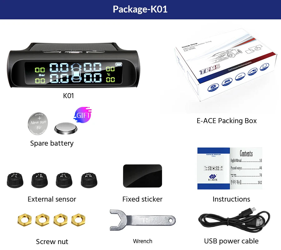 TPMS Car Tire Pressure Alarm Monitor System