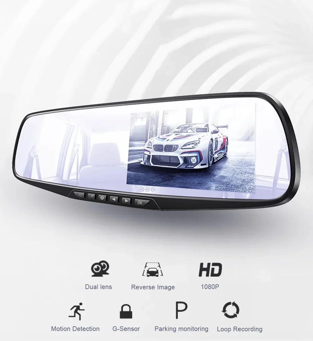 4.3 Inch Driving Recorder Car DVR Rearview Mirror