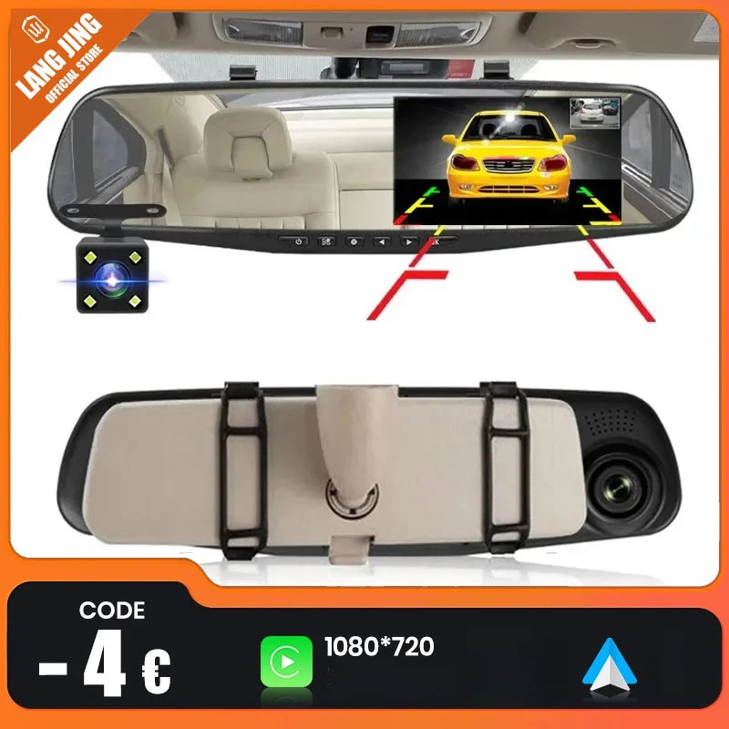 4.3 Inch Driving Recorder Car DVR Rearview Mirror