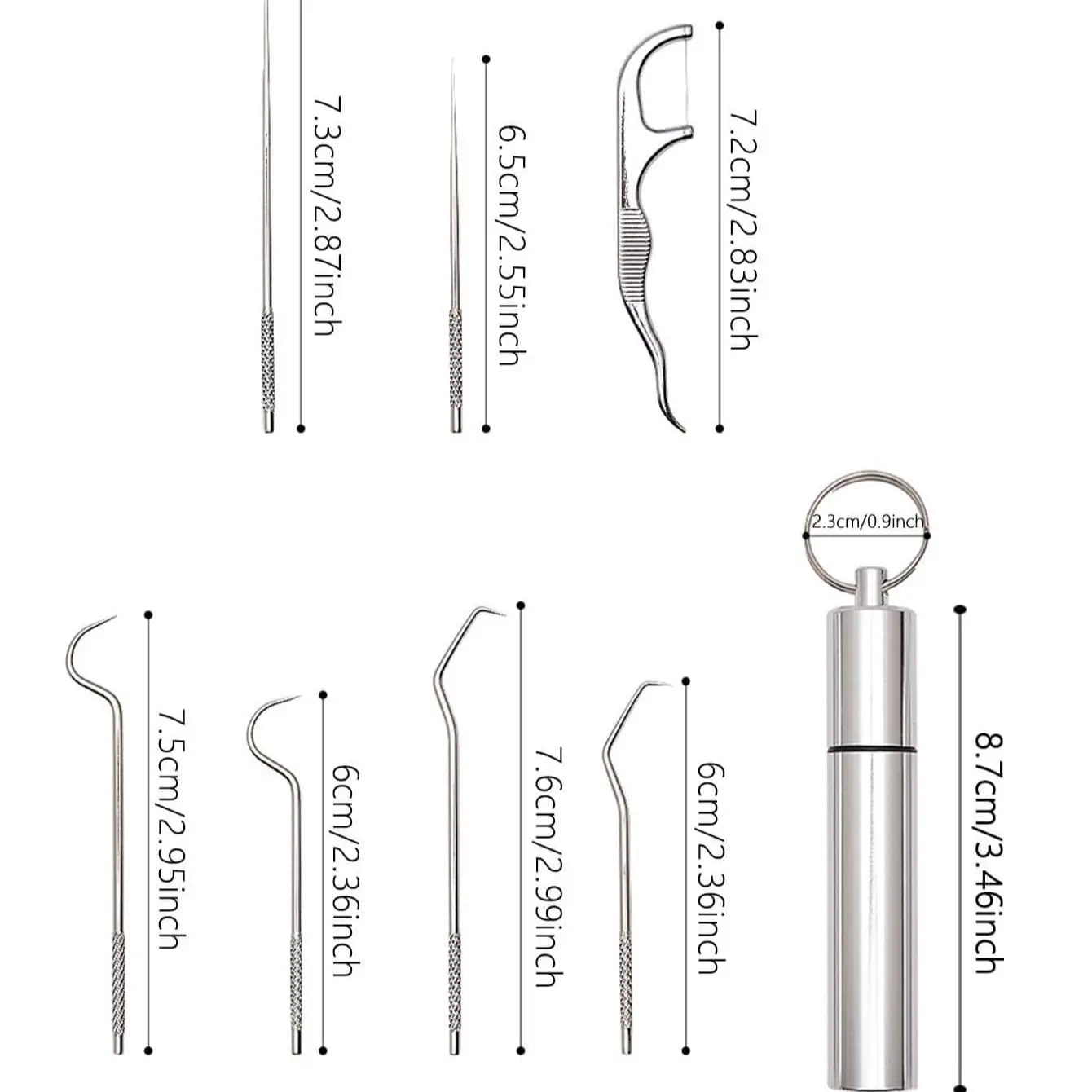 1set-Stainless Steel Toothpick Set