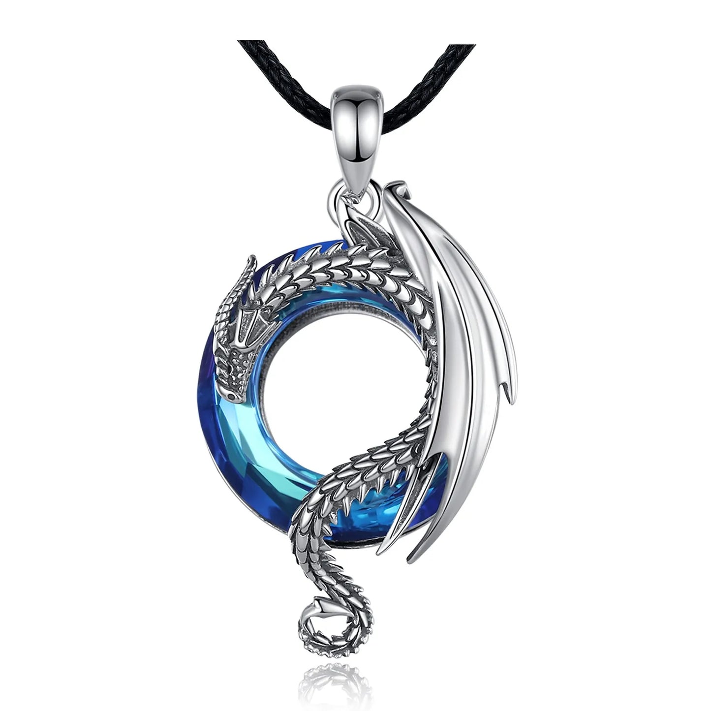 Eudora Real 925 Sterling Silver Dragon Neckalce for Women