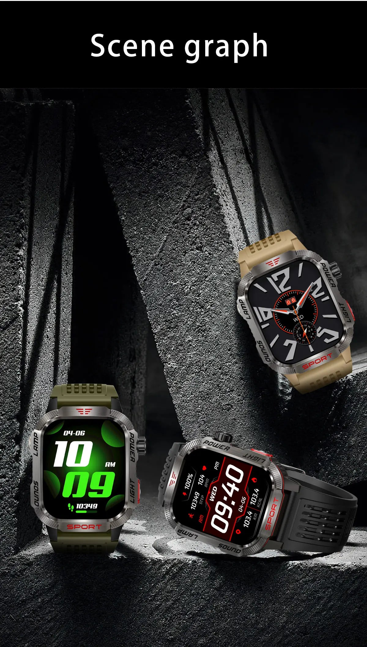 Military Outdoor Sport Smart Watch