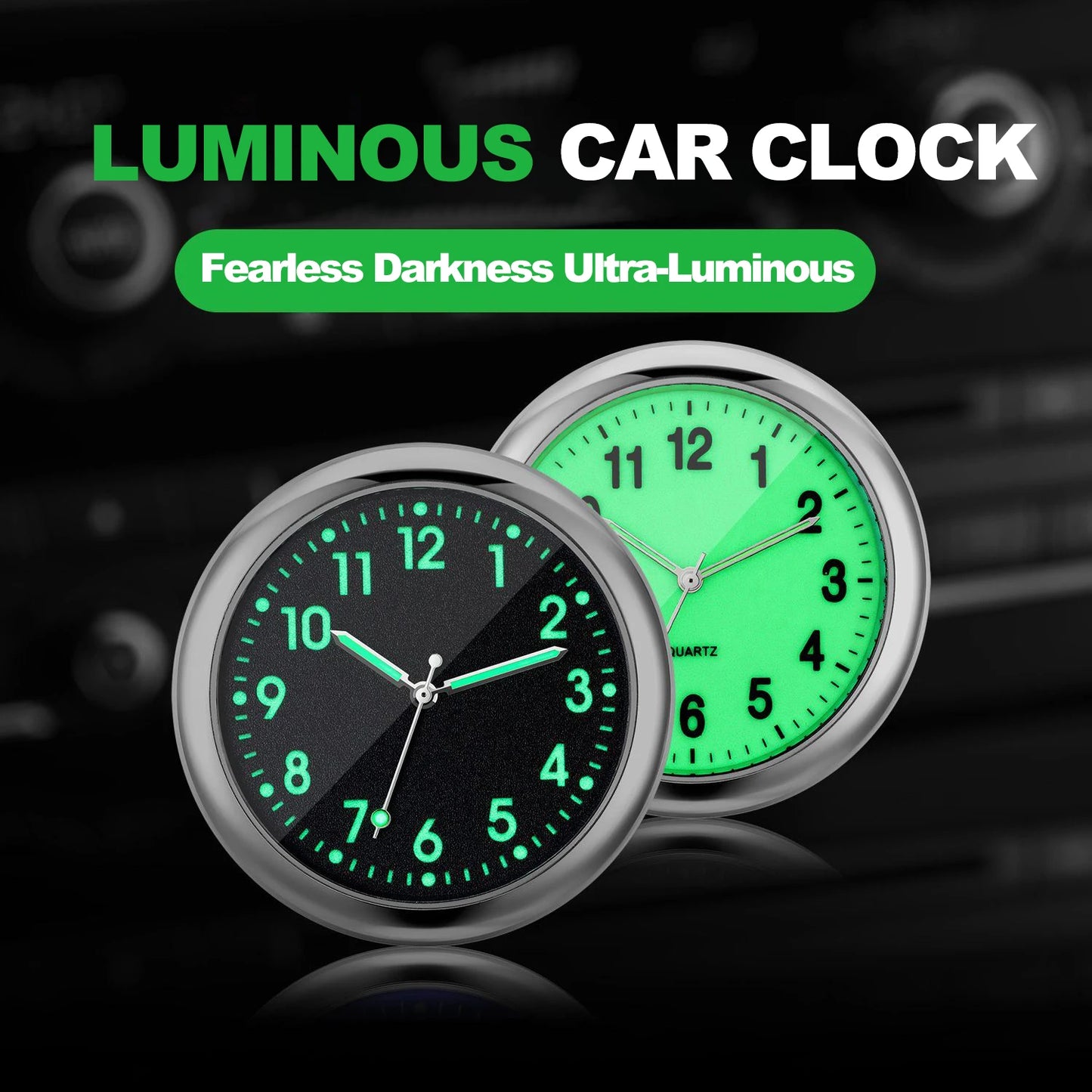 Car Clock Luminous Automobiles Internal Stick-On Mini Digital Watch Mechanics Quartz Clocks Auto Ornament