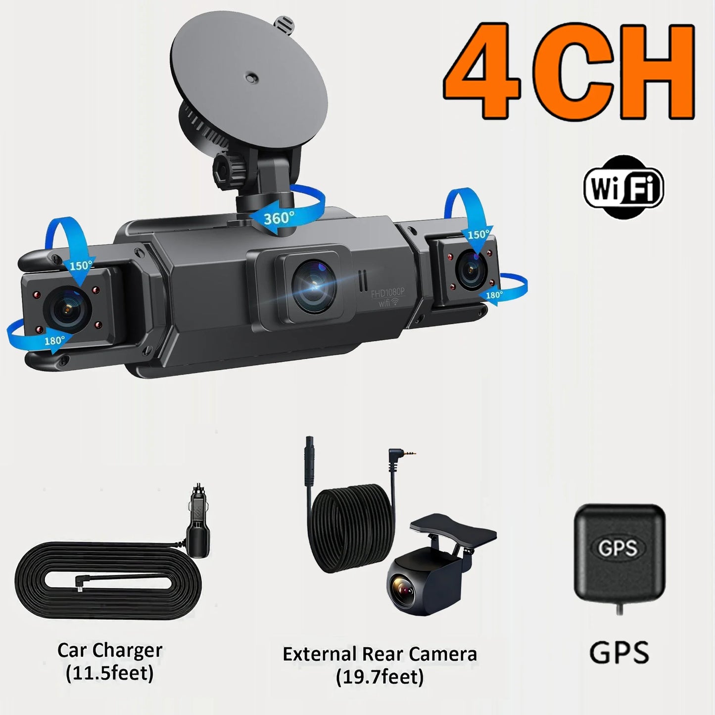 Car Dash Cam with GPS Night Vision