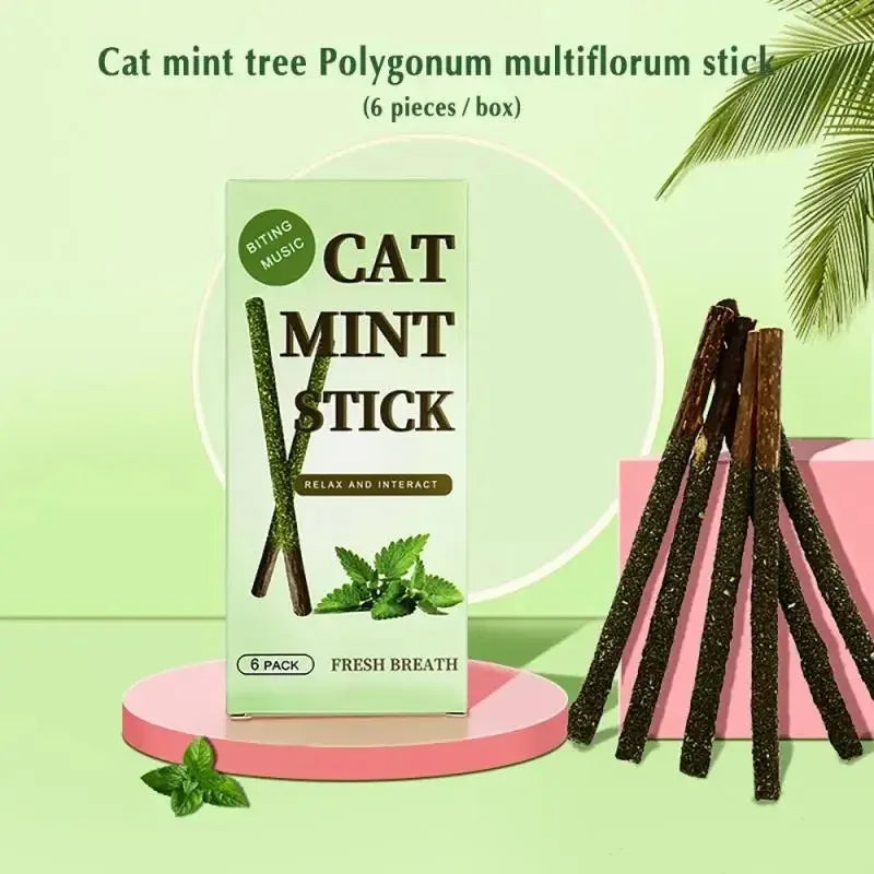 6pcs Natural Matatabi Cat Stick Mint Caught