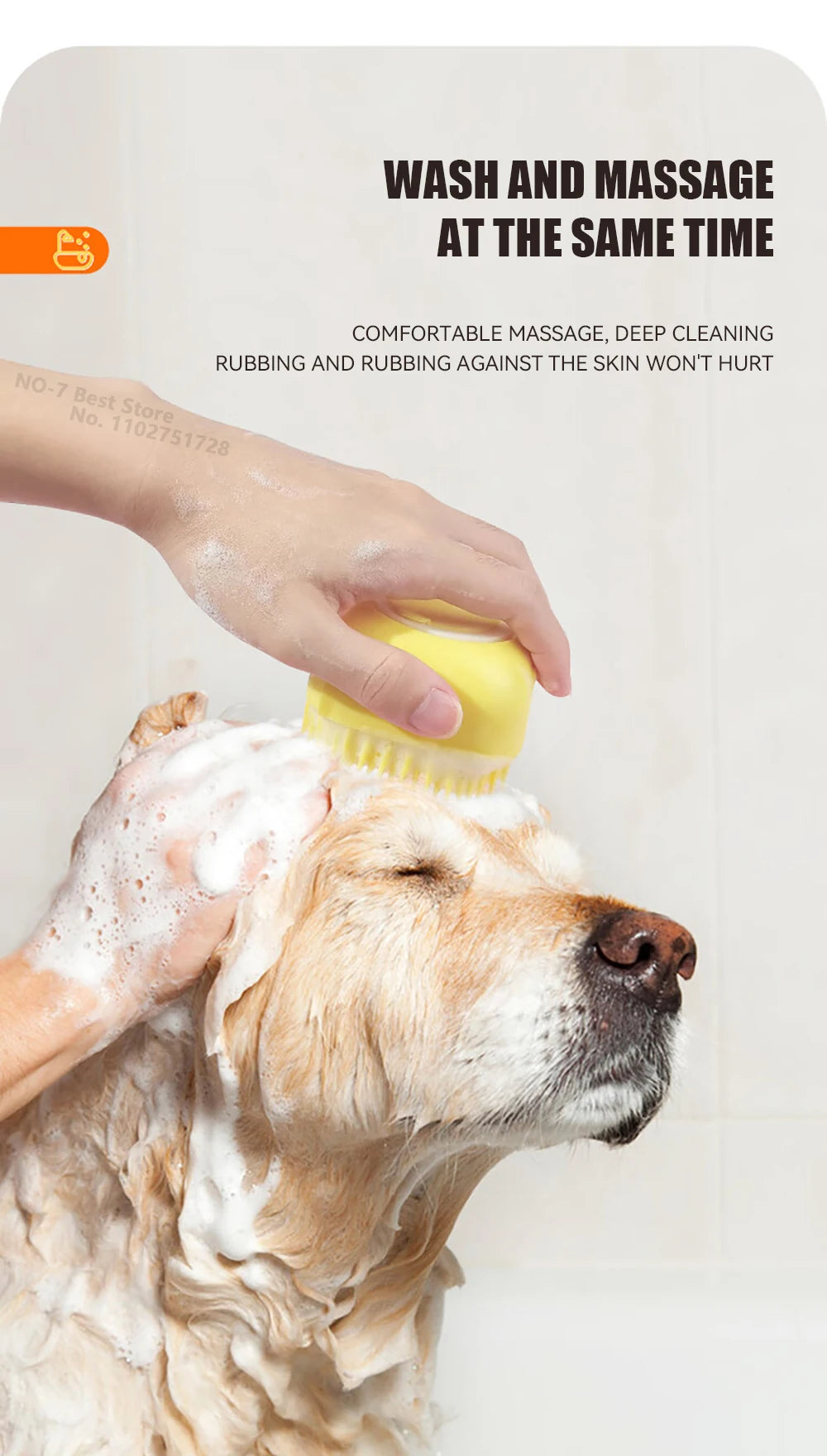 Dog Bathing Brush Pet Massage Brush