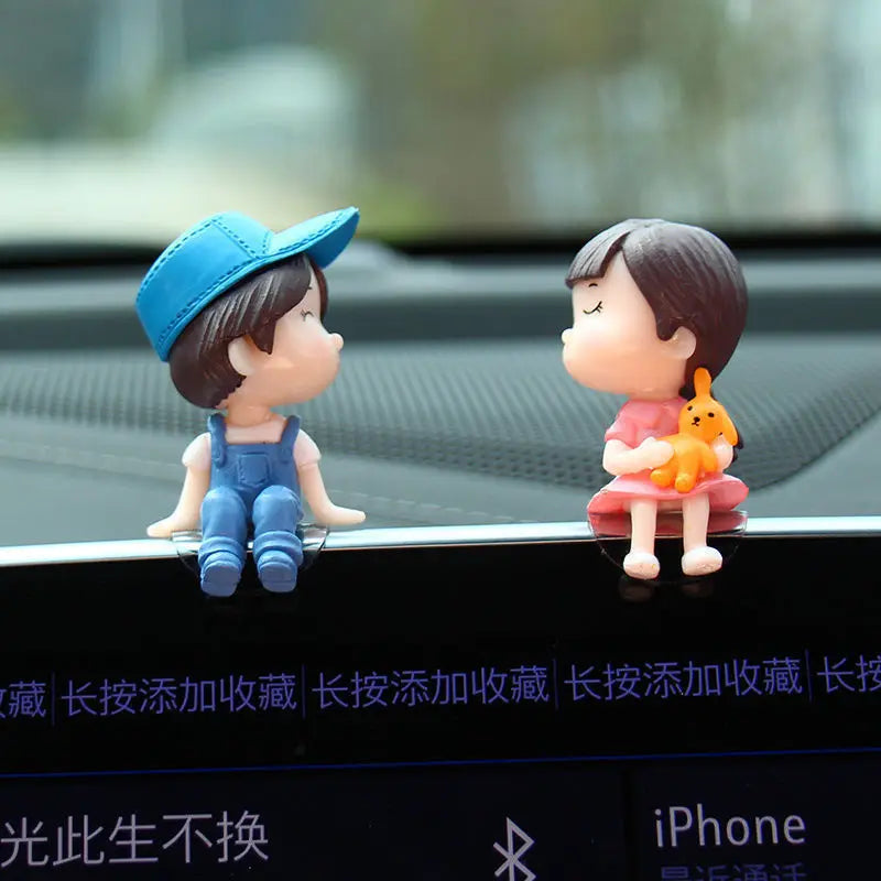 Cute Cartoon Couples Car Decoration