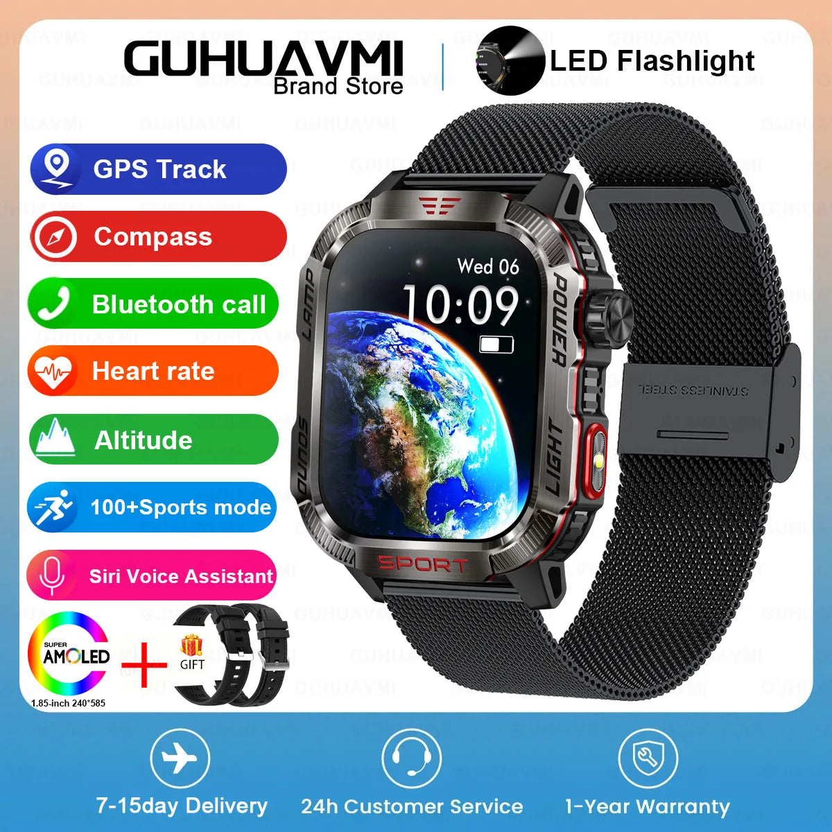 Military Outdoor Sport Smart Watch