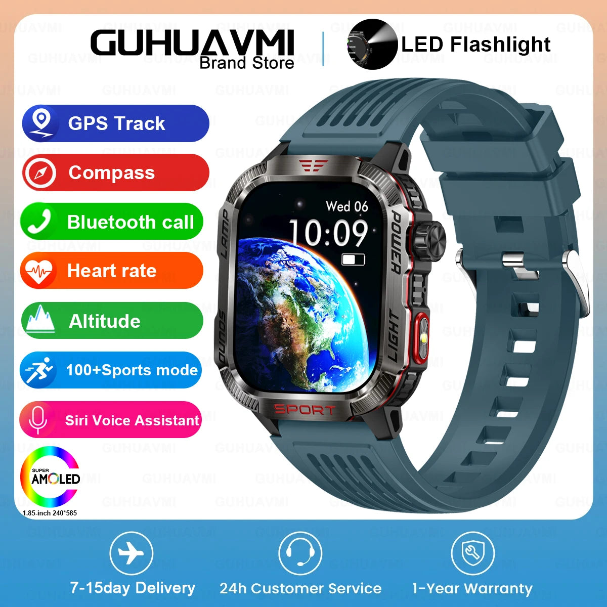 Military Outdoor Sport Smart Watch