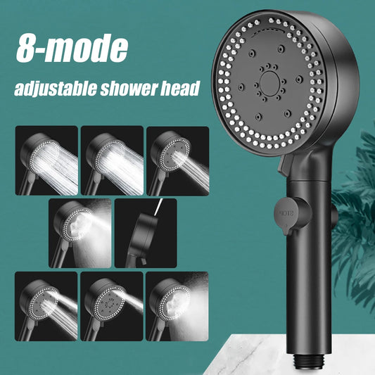 VILOYI 8 Modes Adjustable Shower Head High-pressure Water Saving