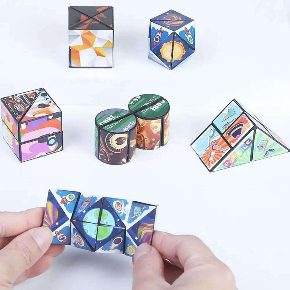 Versatile Magic Cube Anti Stress Fidget Toys 
For Kids Geometric 3d Infinite Puzzle 
Cube Grownups's Antistress Toy W4i9