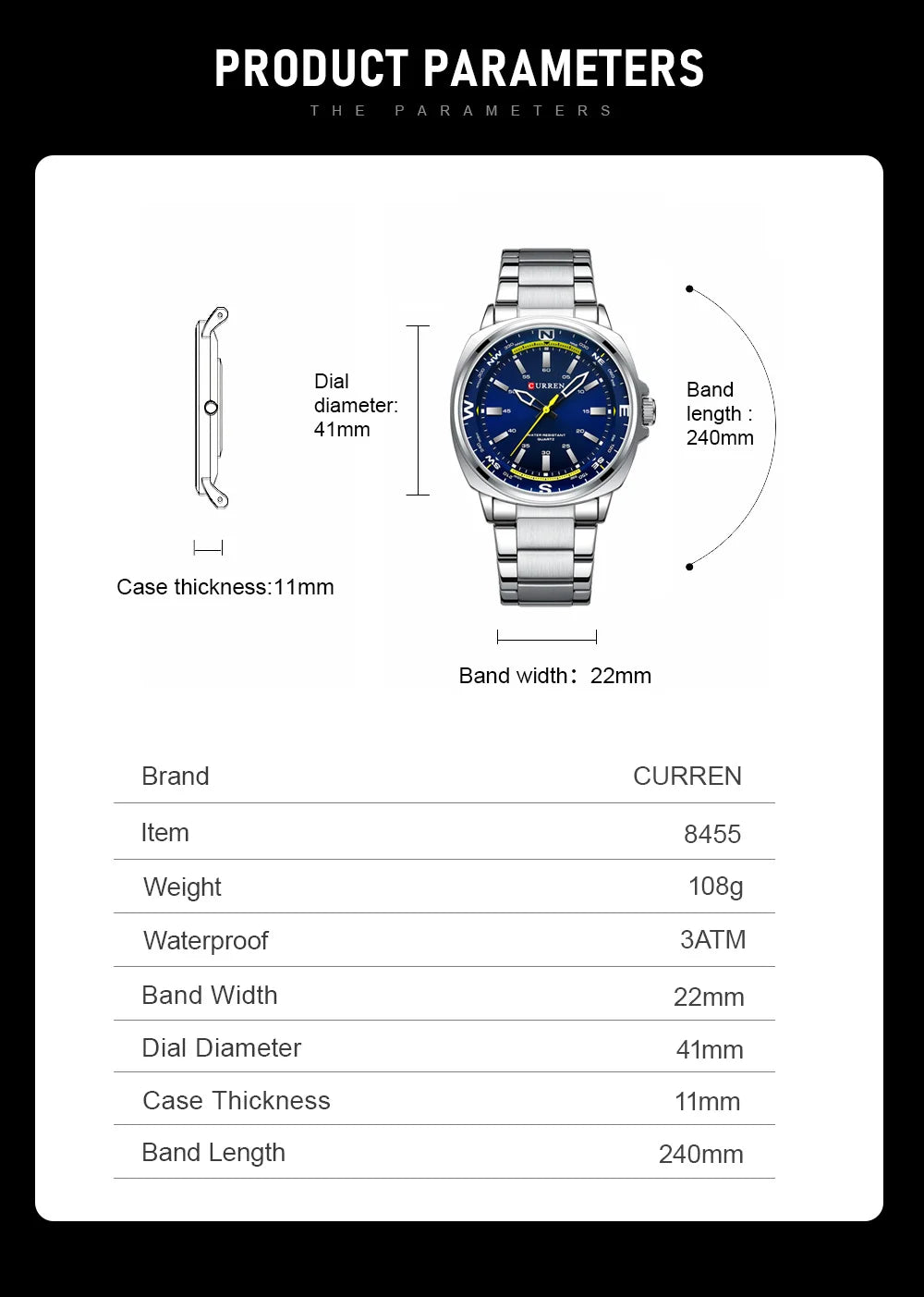 New CURREN Top Brand Luxury Mens Watches