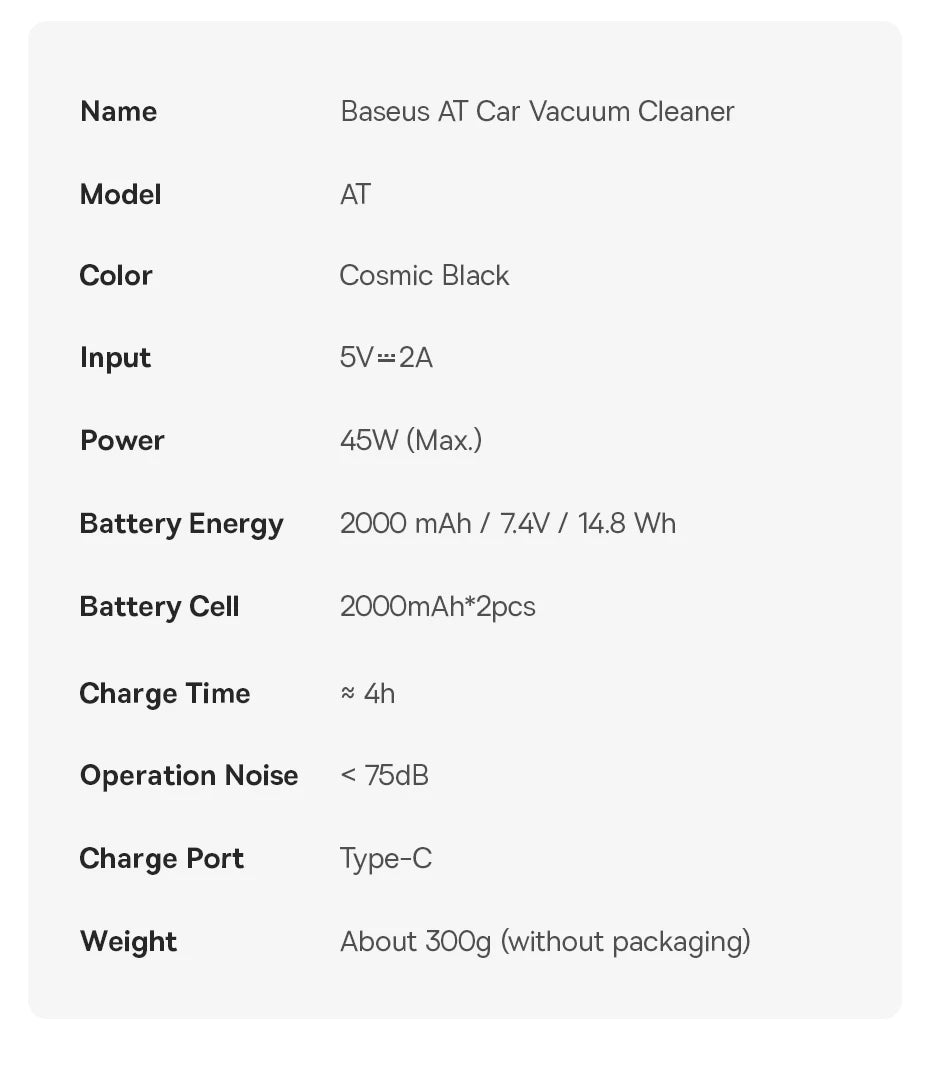 Baseus Car Vacuum Cleaner Air Dust Blower Gun