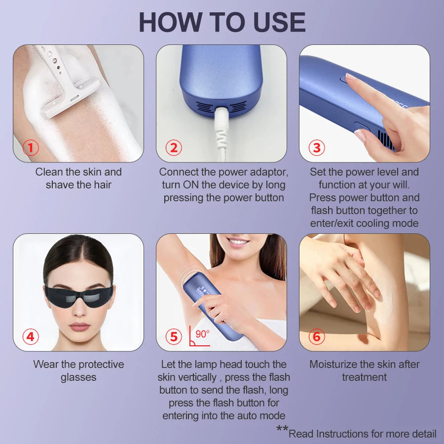 Cooling Laser Hair Removal 3-in-1 IPL Epilator