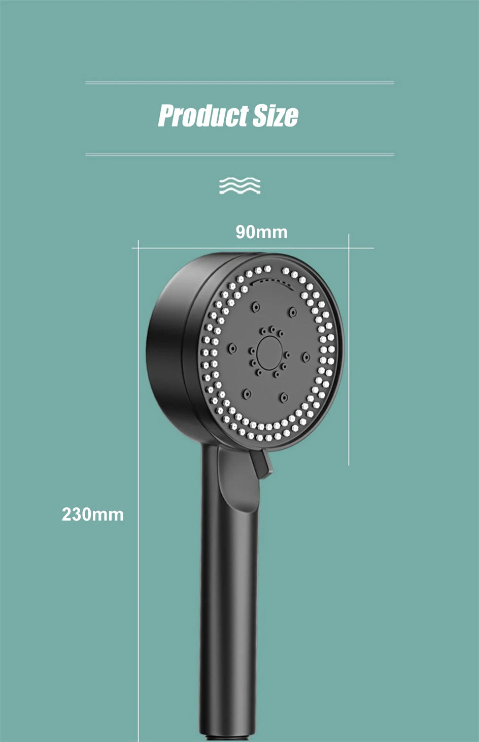 VILOYI 8 Modes Adjustable Shower Head High-pressure Water Saving