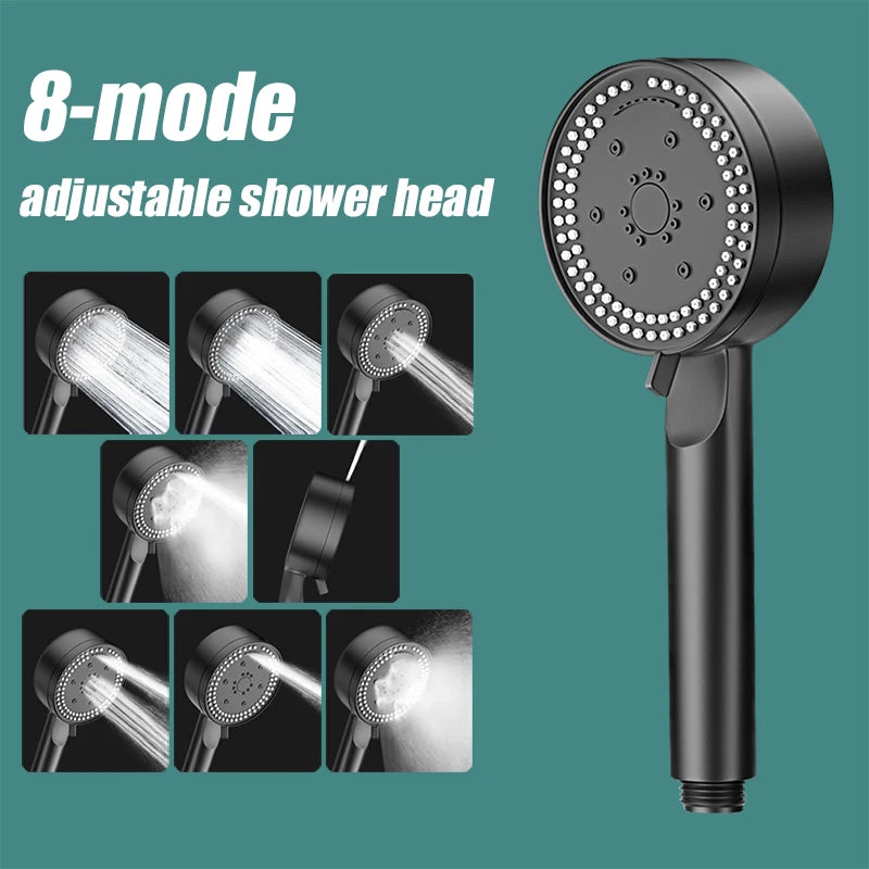 VILOYI 8 Modes Adjustable Shower Head High-pressure Water Saving