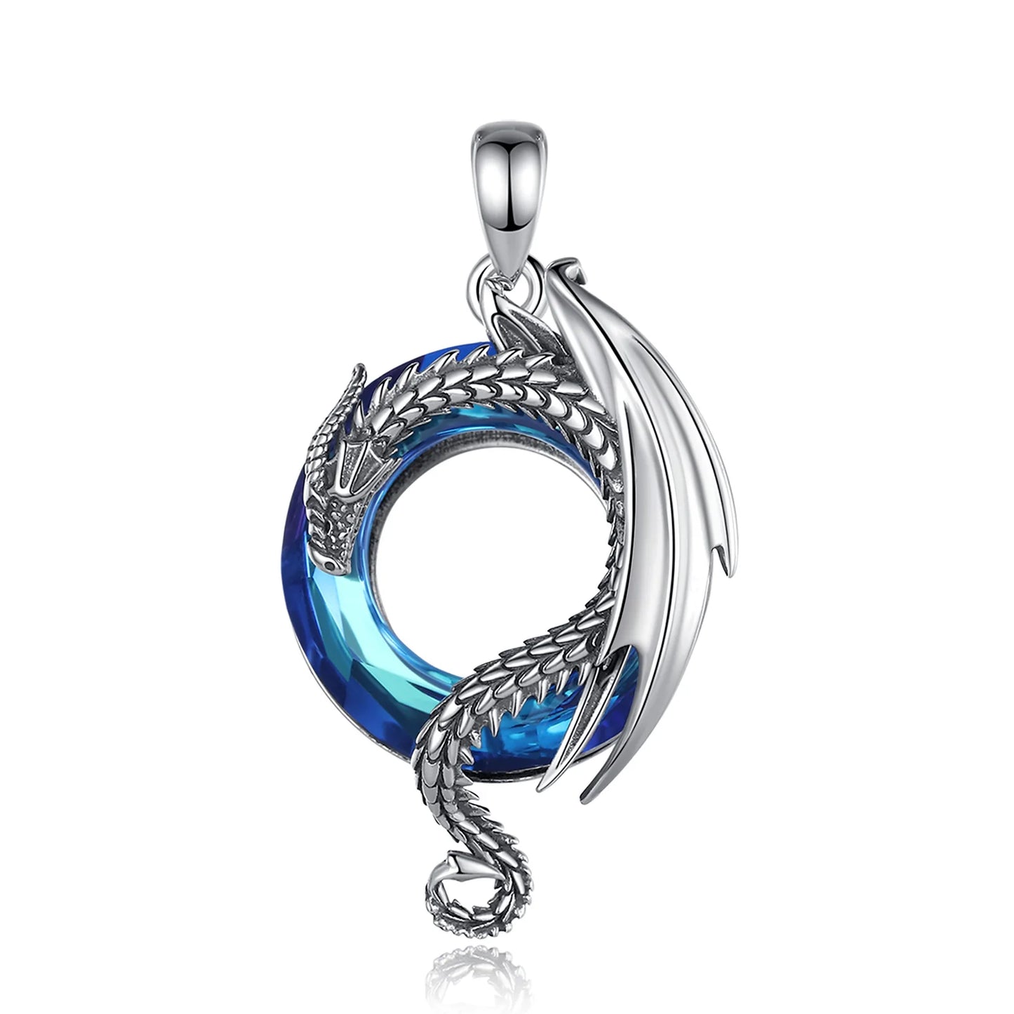 Eudora Real 925 Sterling Silver Dragon Neckalce for Women