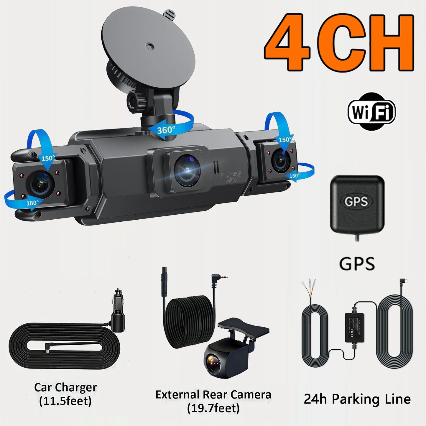 Car Dash Cam with GPS Night Vision