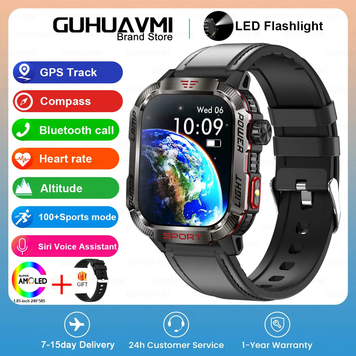 Military Outdoor Sport Smart Watch