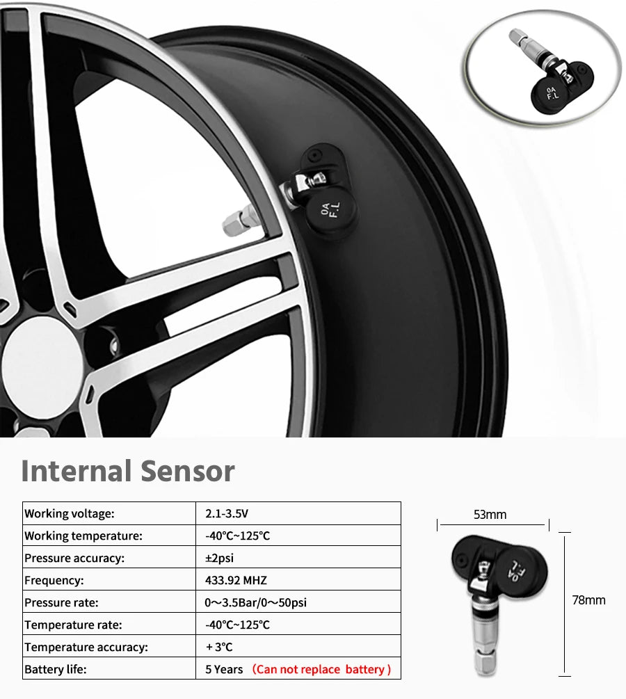 TPMS Car Tire Pressure Alarm Monitor System