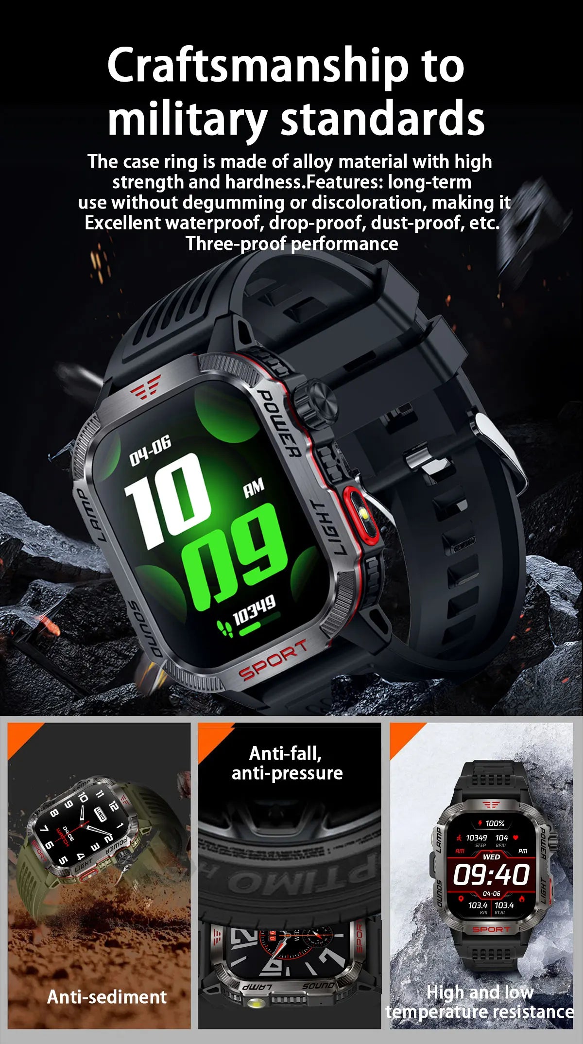 Military Outdoor Sport Smart Watch