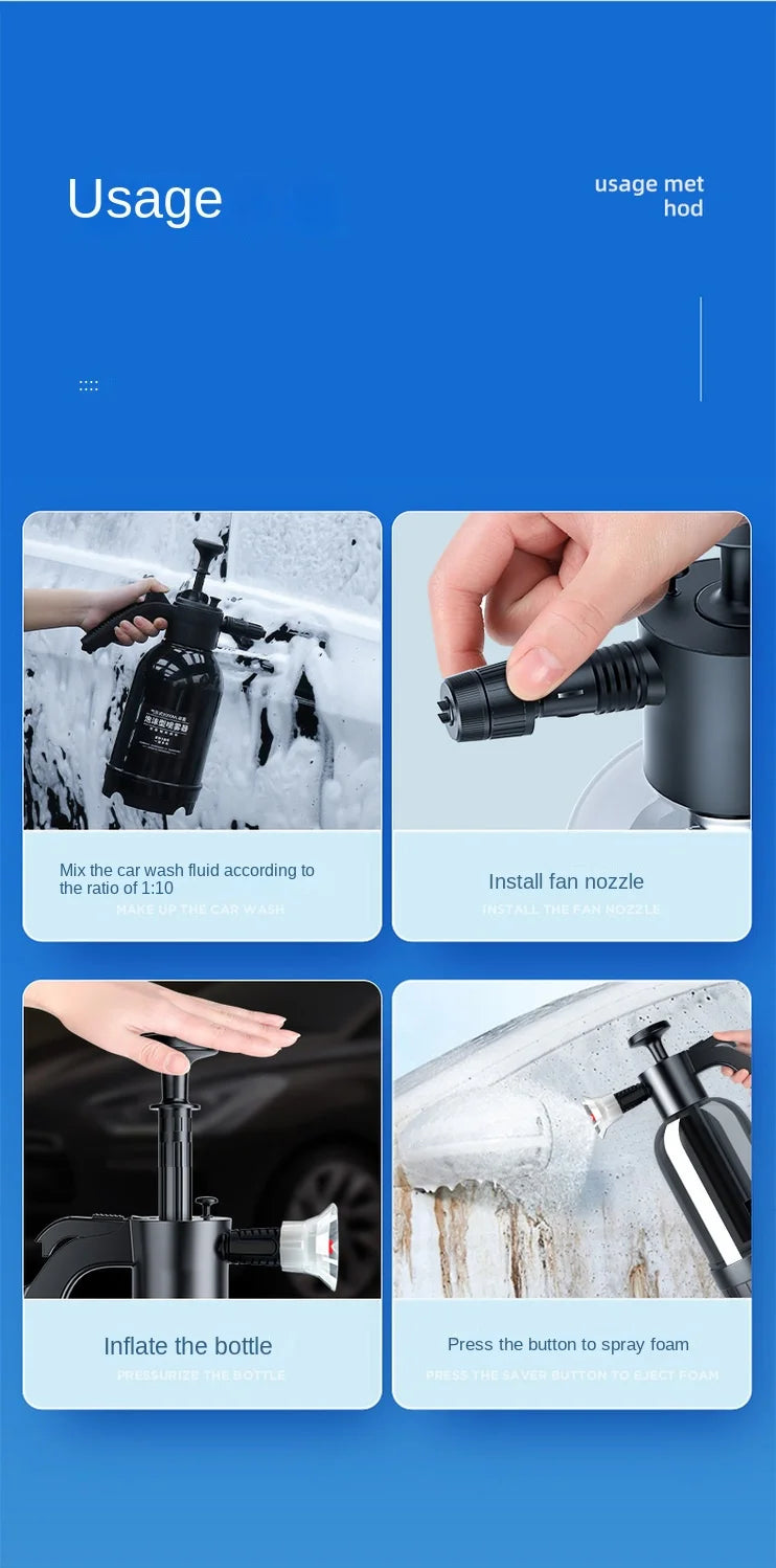 Hand Pump Foam Sprayer with 3 Types of Nozzle