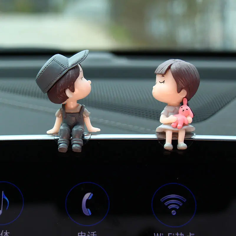 Cute Cartoon Couples Car Decoration