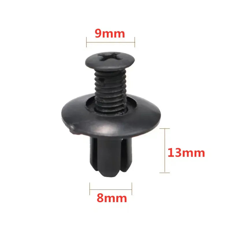 5/100pcs 8mm Plastic Rivets Fasteners Screw Car