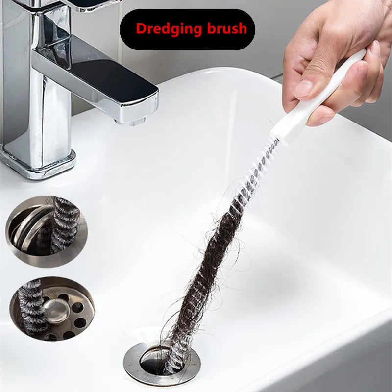 Pipe Dredging Brush Long Clean Kitchen Bathroom