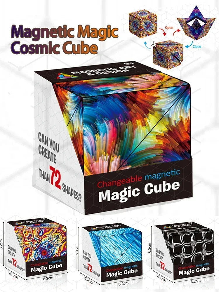 Variety Geometric Changeable Magnetic Magic Cube
 Anti Stress 3D Hand Flip Puzzle Cube
 Kids Stress Reliever Fidget Toy