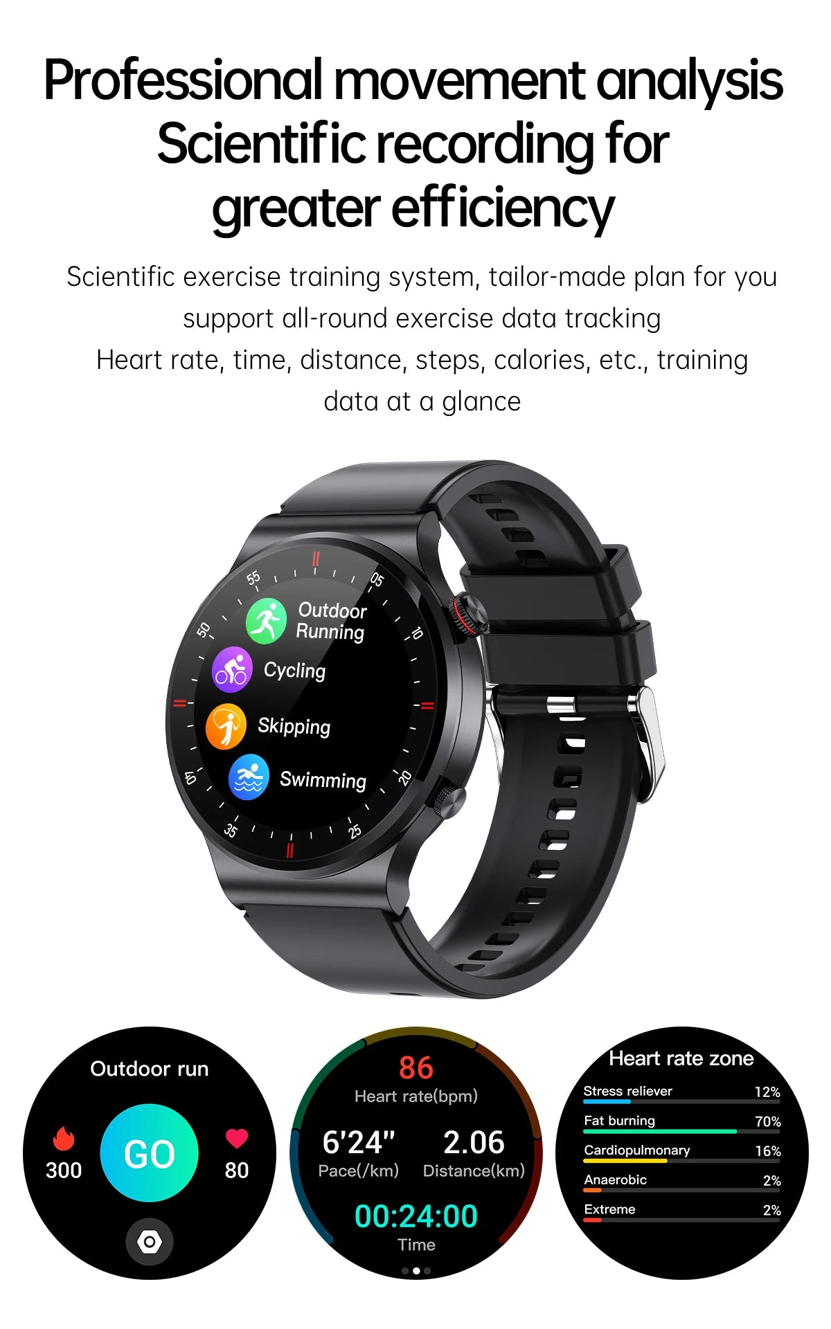 LIGE 1.39inch HD Bluetooth Call Smart Watch