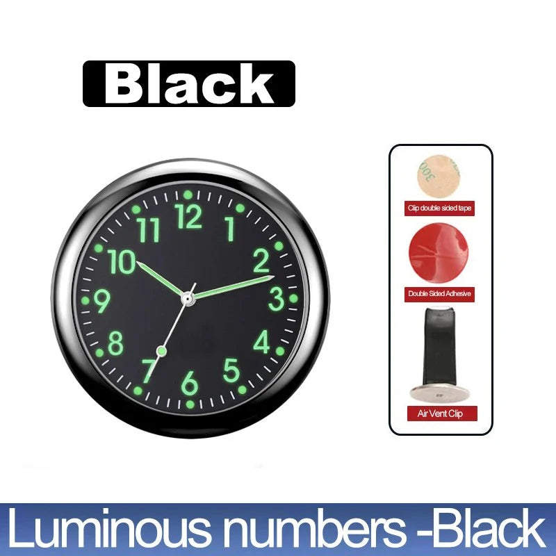 Car Clock Luminous Automobiles Internal Stick-On Mini Digital Watch Mechanics Quartz Clocks Auto Ornament