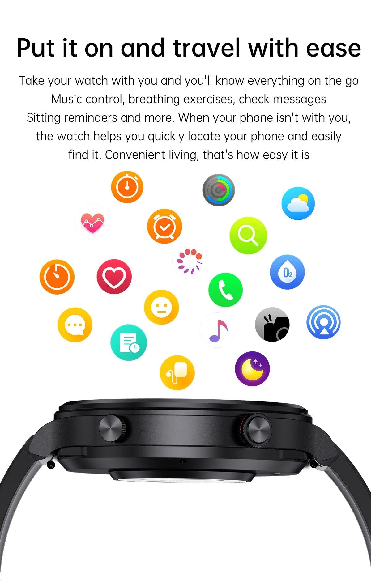 LIGE 1.39inch HD Bluetooth Call Smart Watch