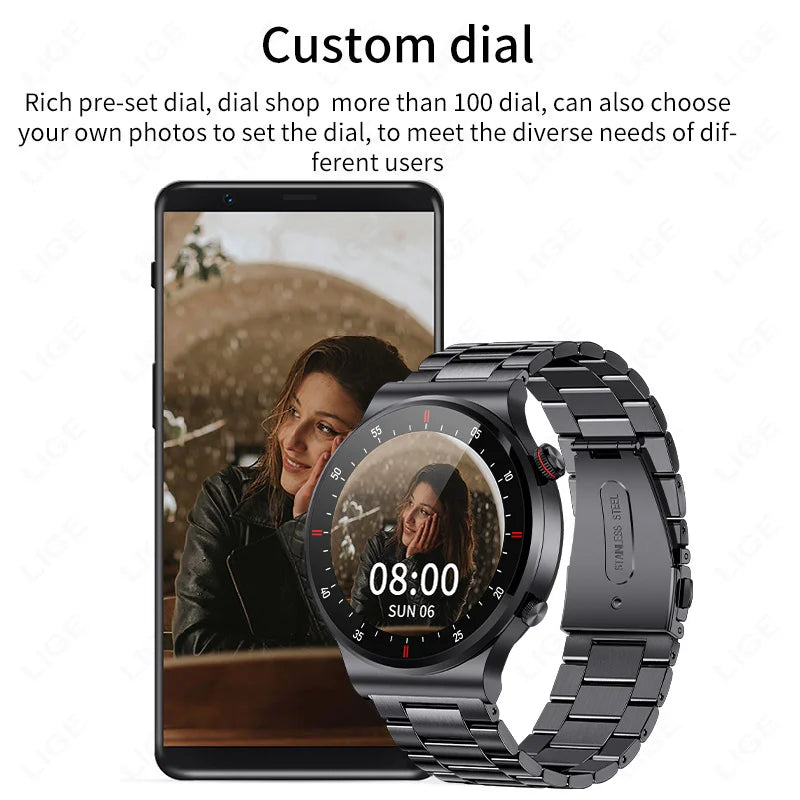 LIGE 1.39inch HD Bluetooth Call Smart Watch