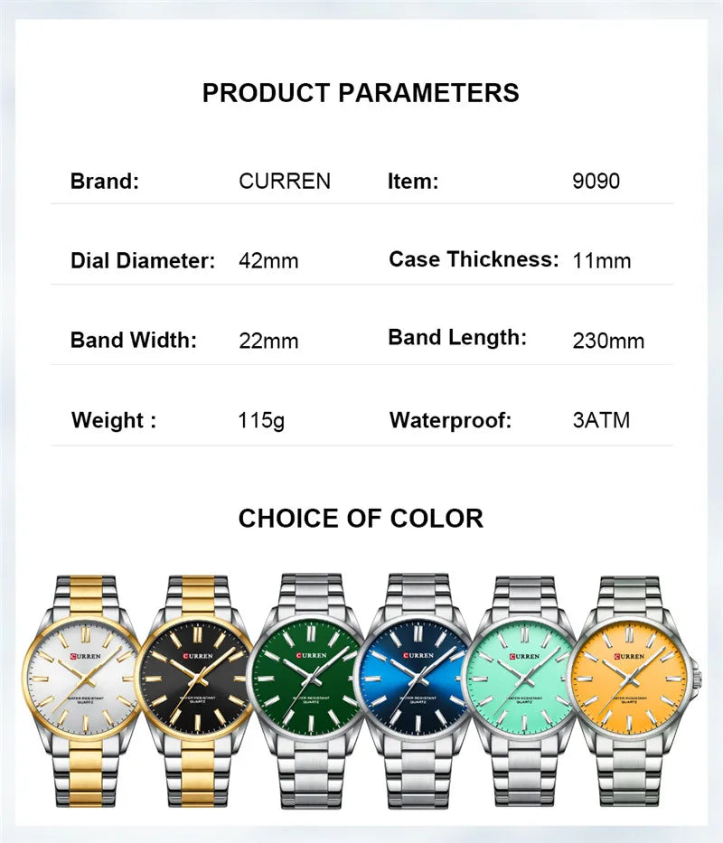 New CURREN Top Brand Luxury Mens Watches