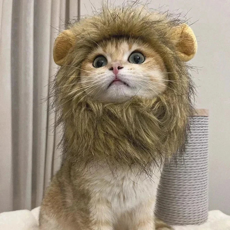 Cat Cosplay Dress Up Pet Hat Lion Mane for Cat Puppy