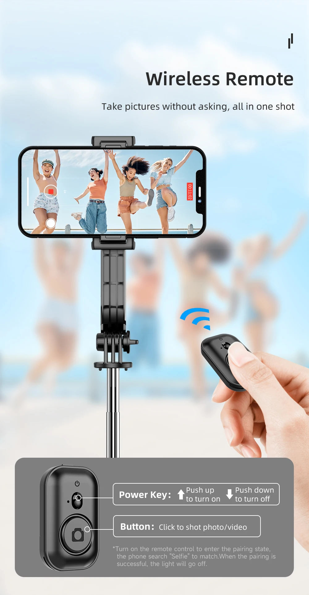 W&O C01 Telescopic Selfie Stick Tripod Monopod