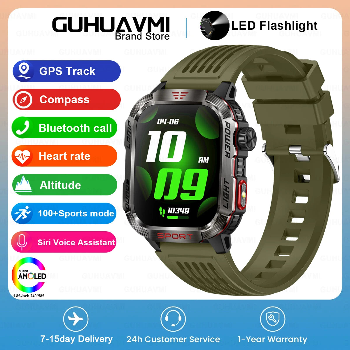 Military Outdoor Sport Smart Watch