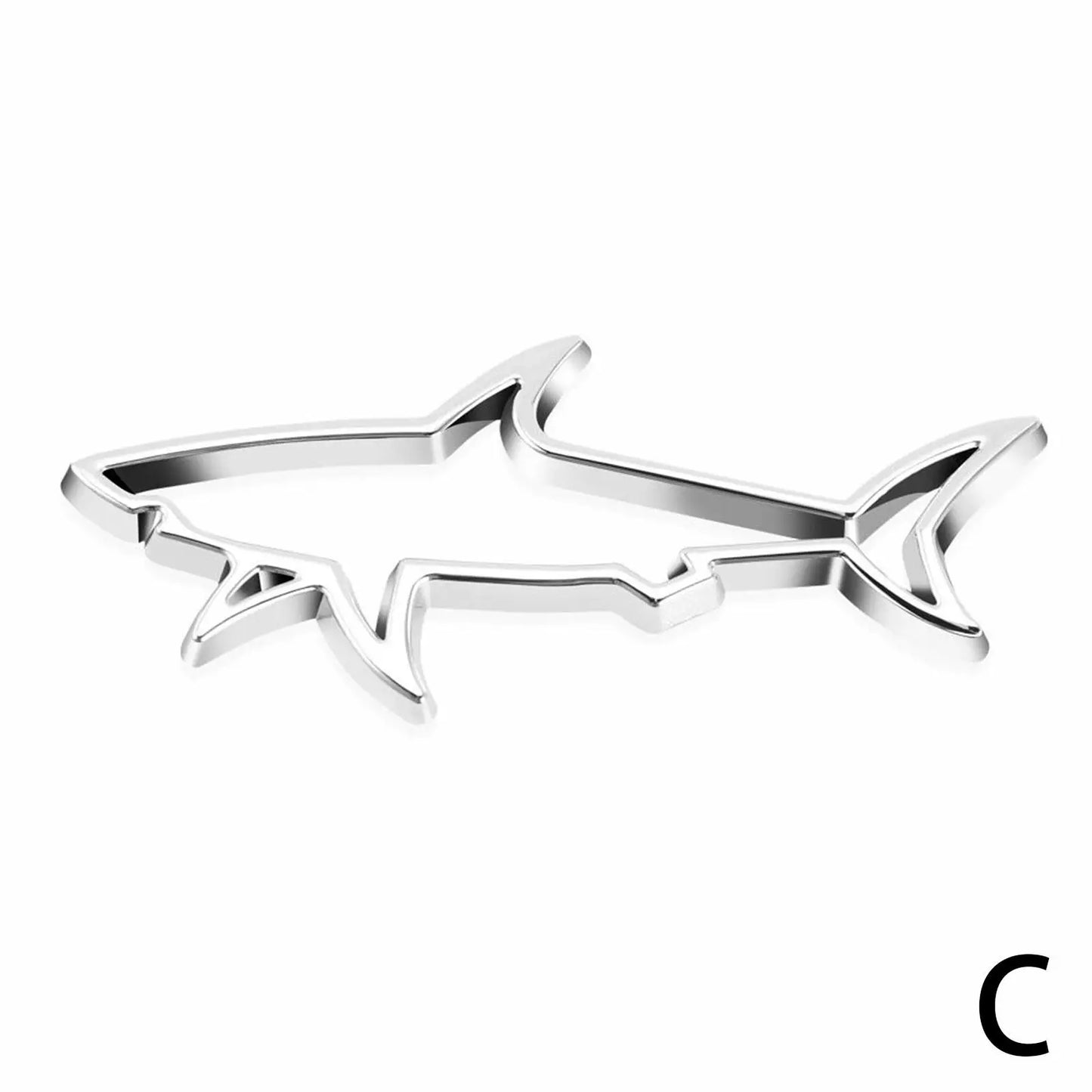 3D Metal Car Styling Sticker Hollow Fish