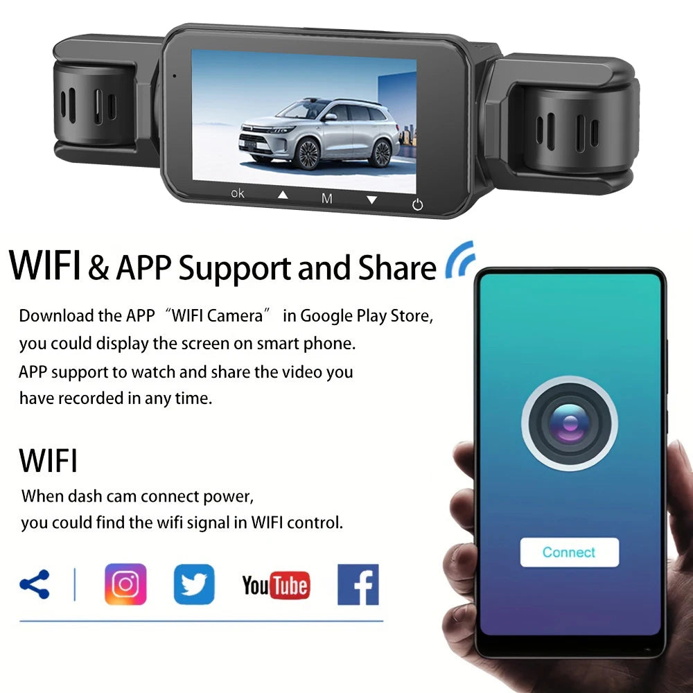 Car Dash Cam with GPS Night Vision