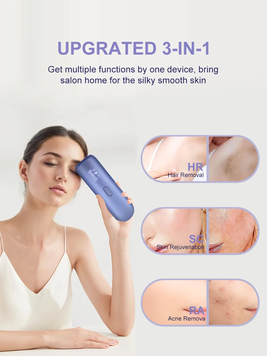 Cooling Laser Hair Removal 3-in-1 IPL Epilator