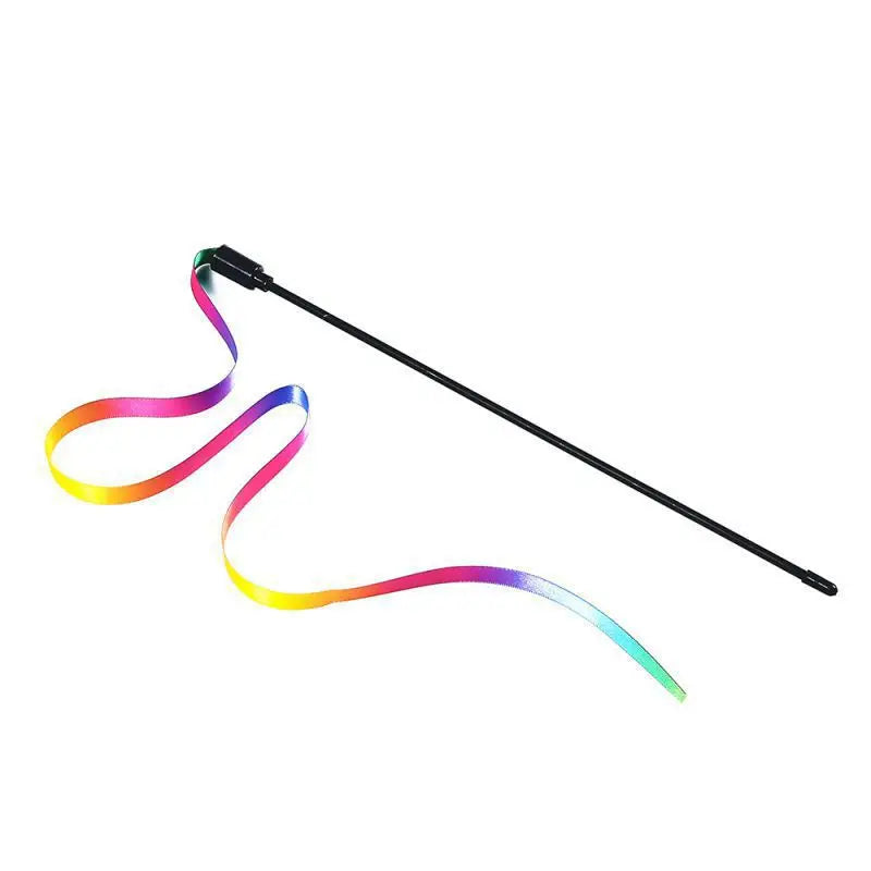 Pet Cat Toys Cute Funny Rainbow Strips Stick