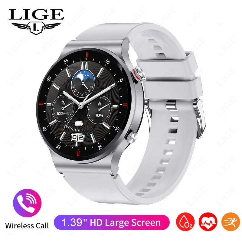 LIGE 1.39inch HD Bluetooth Call Smart Watch