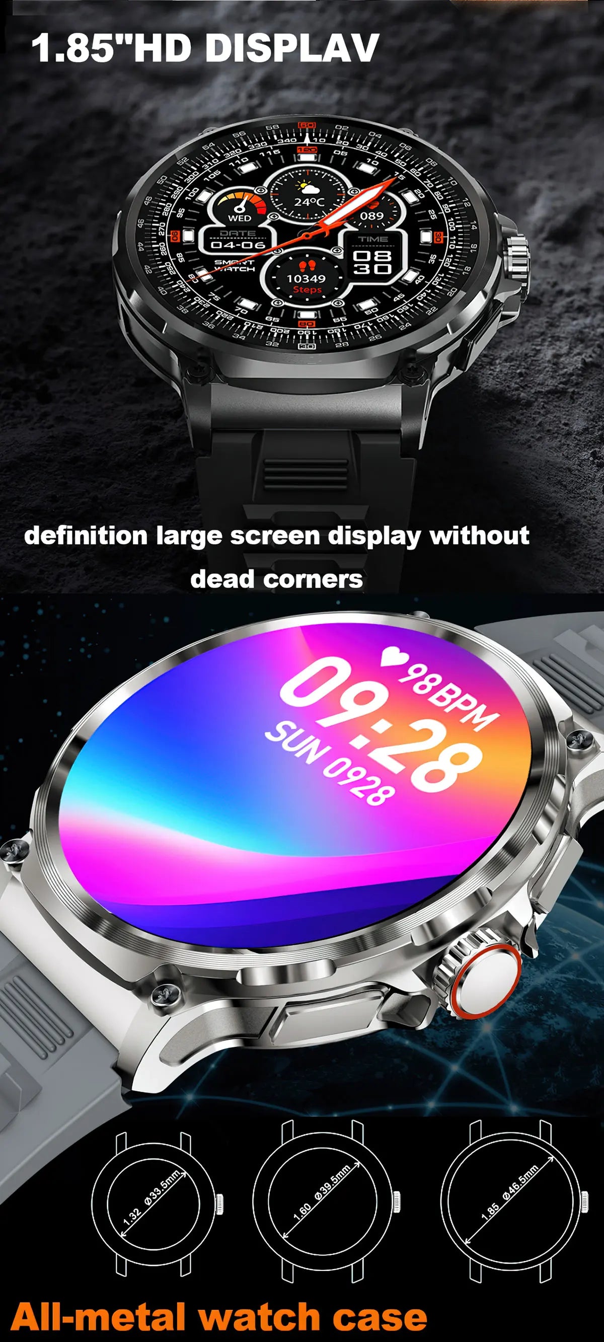 Ultra HD Smart Watch For Huawei Xiaomi 1.85-inch