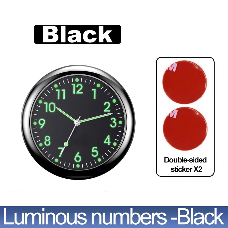 Car Clock Luminous Automobiles Internal Stick-On Mini Digital Watch Mechanics Quartz Clocks Auto Ornament