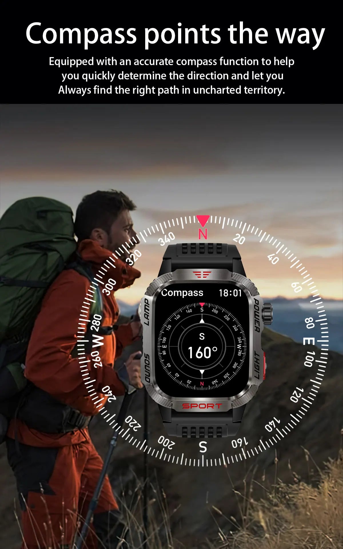 Military Outdoor Sport Smart Watch